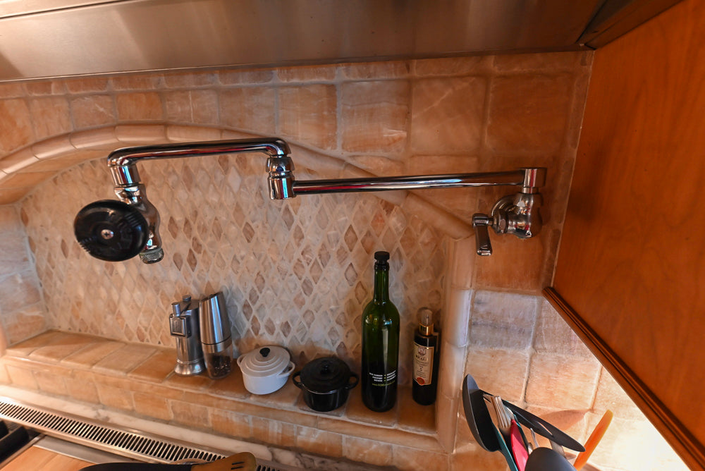 Large Traditional Wooden Kitchen with Island, Desk Area and Appliances