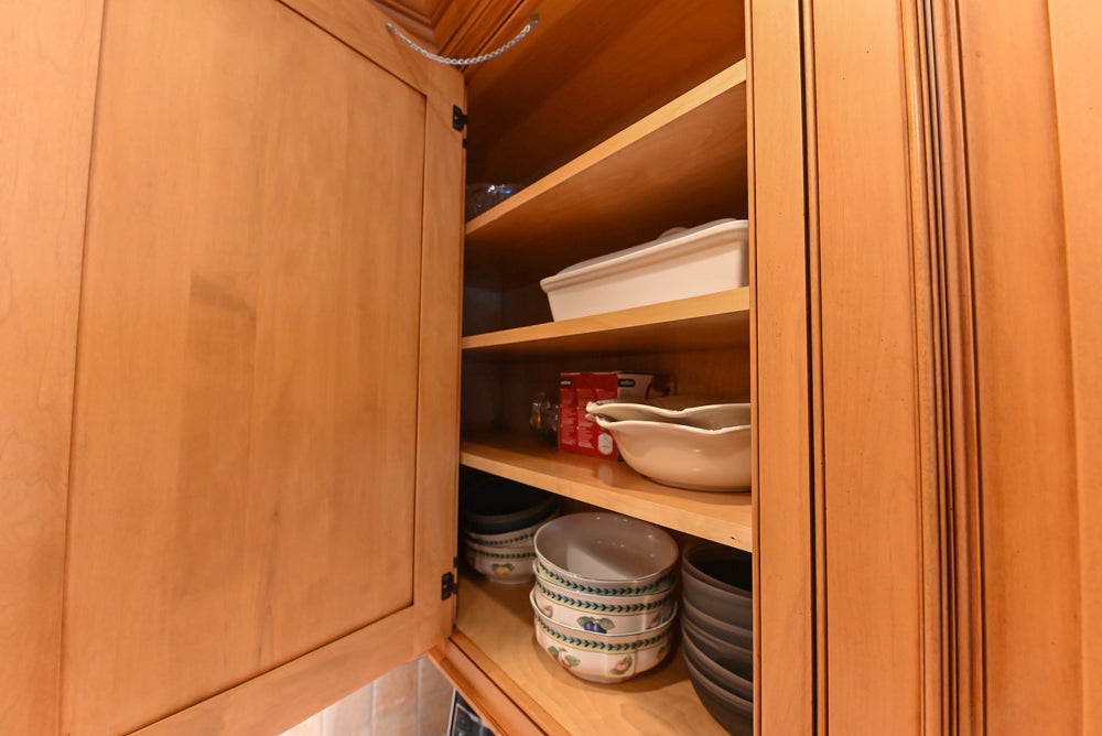 Large Traditional Wooden Kitchen with Island, Desk Area and Appliances
