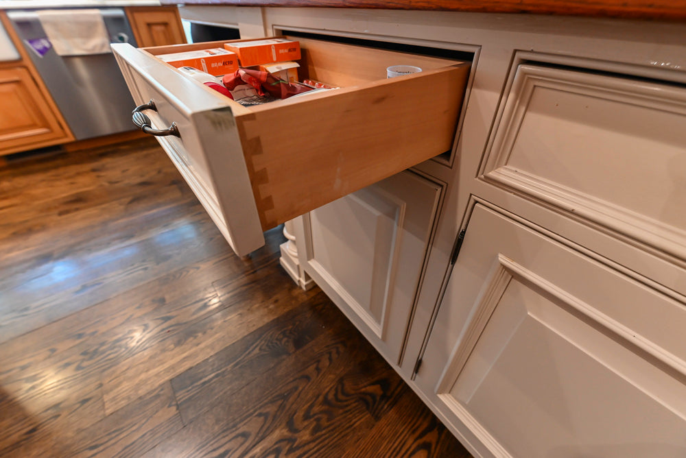 Large Traditional Wooden Kitchen with Island, Desk Area and Appliances