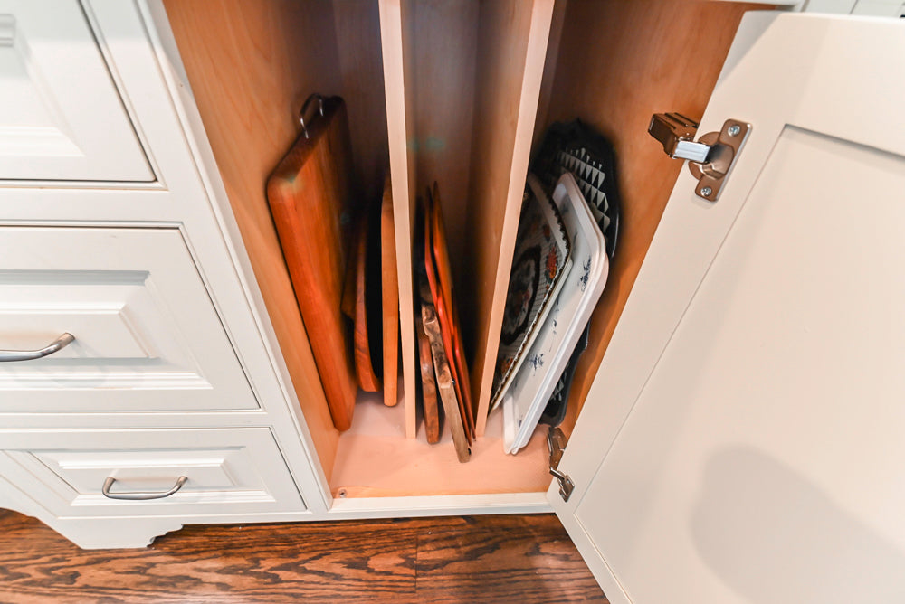Signature Custom Cabinetry Traditional White Kitchen with Island, Desk Area & Appliances