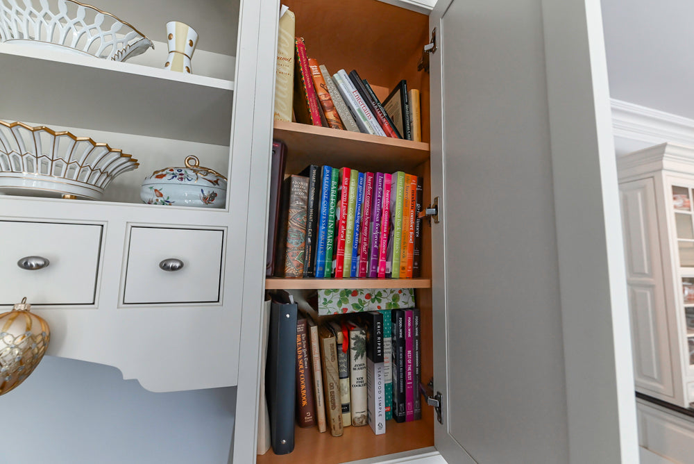 Signature Custom Cabinetry Traditional White Kitchen with Island, Desk Area & Appliances