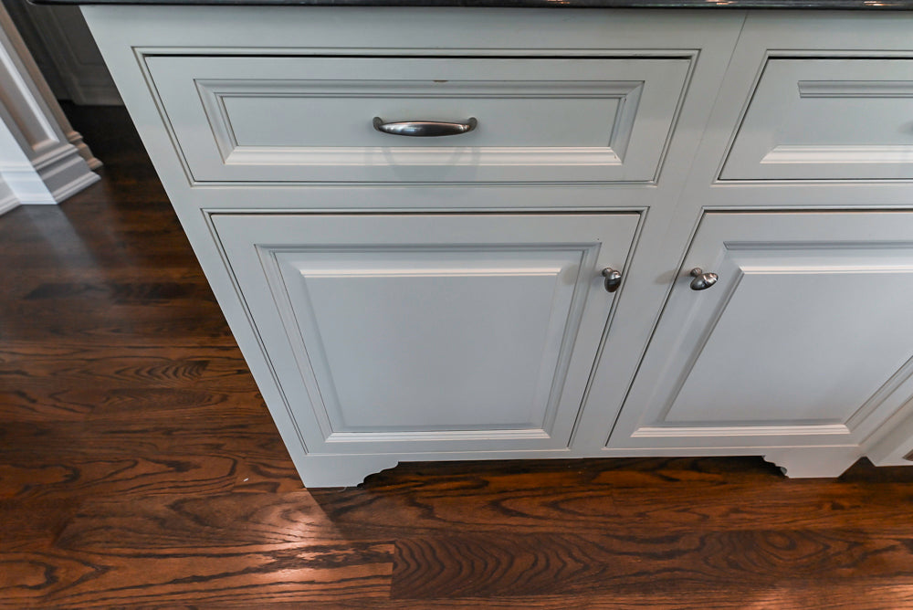 Signature Custom Cabinetry Traditional White Kitchen with Island, Desk Area & Appliances