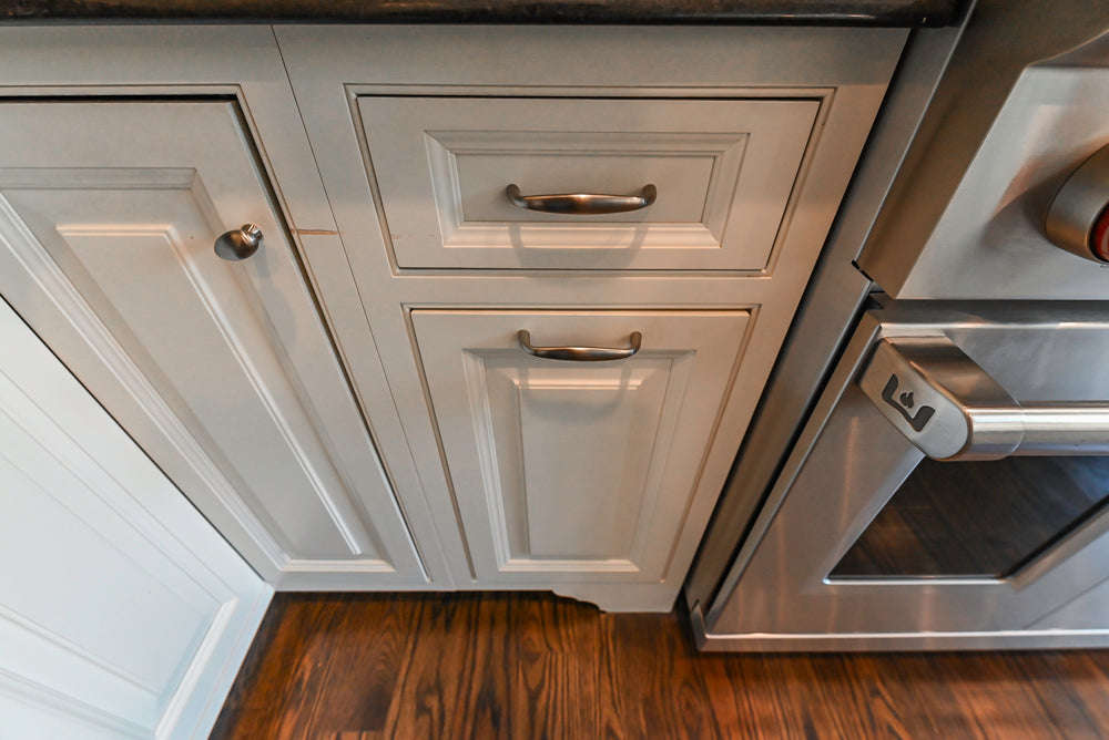 Signature Custom Cabinetry Traditional White Kitchen with Island, Desk Area & Appliances