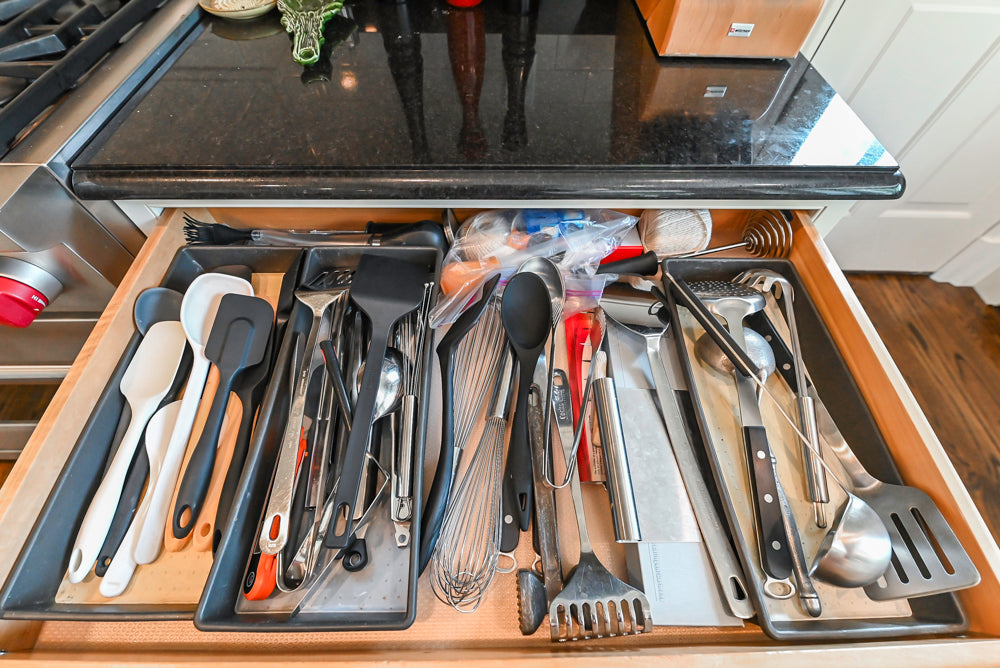 Signature Custom Cabinetry Traditional White Kitchen with Island, Desk Area & Appliances