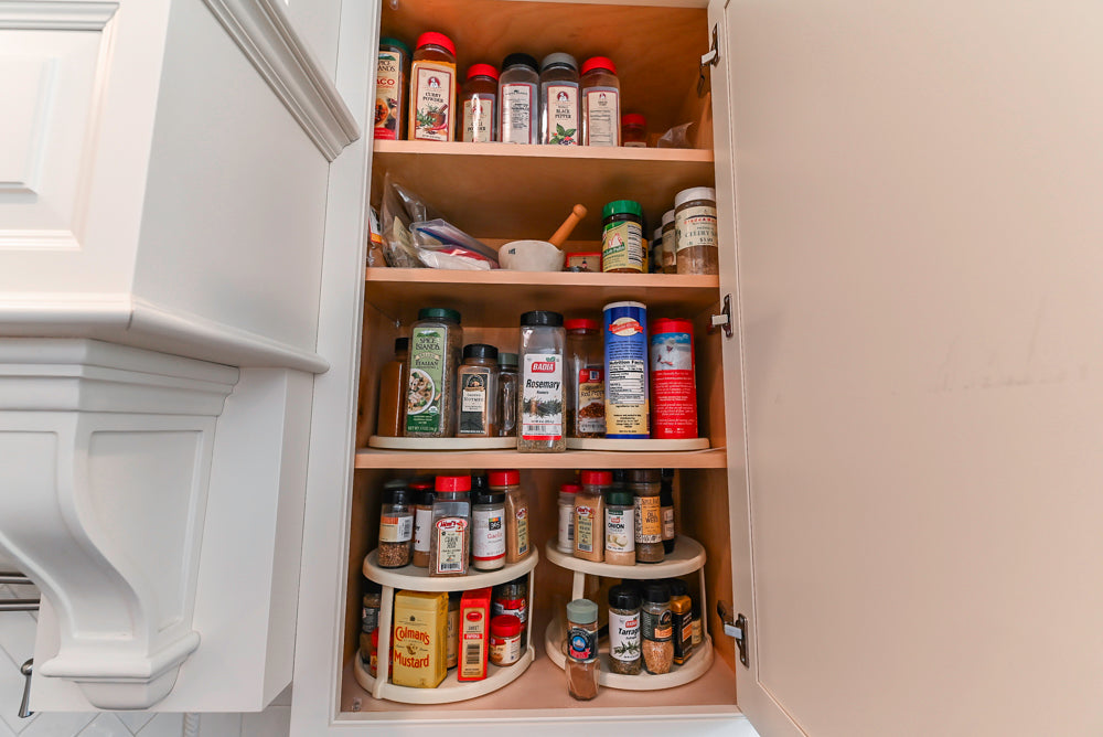 Signature Custom Cabinetry Traditional White Kitchen with Island, Desk Area & Appliances