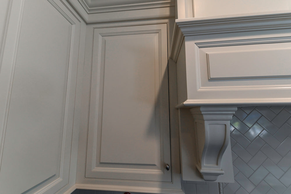 Signature Custom Cabinetry Traditional White Kitchen with Island, Desk Area & Appliances