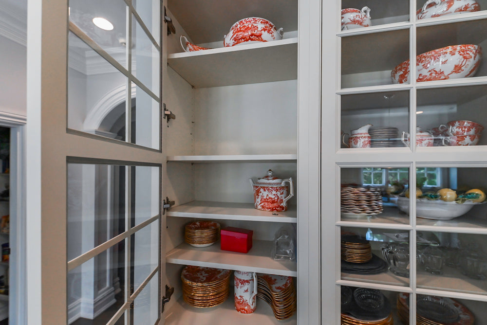 Signature Custom Cabinetry Traditional White Kitchen with Island, Desk Area & Appliances