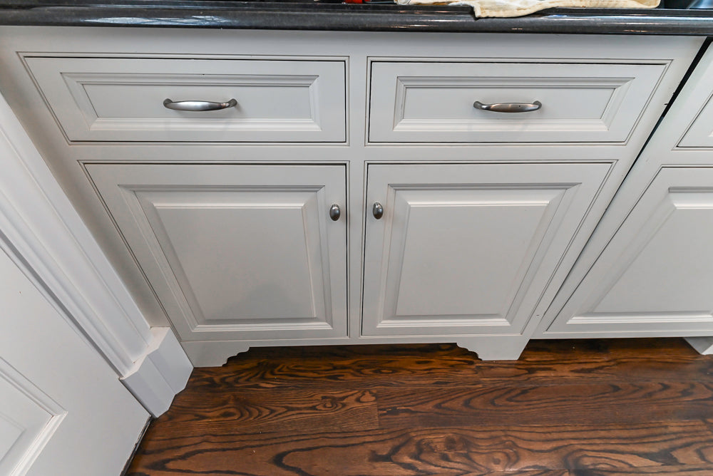 Signature Custom Cabinetry Traditional White Kitchen with Island, Desk Area & Appliances