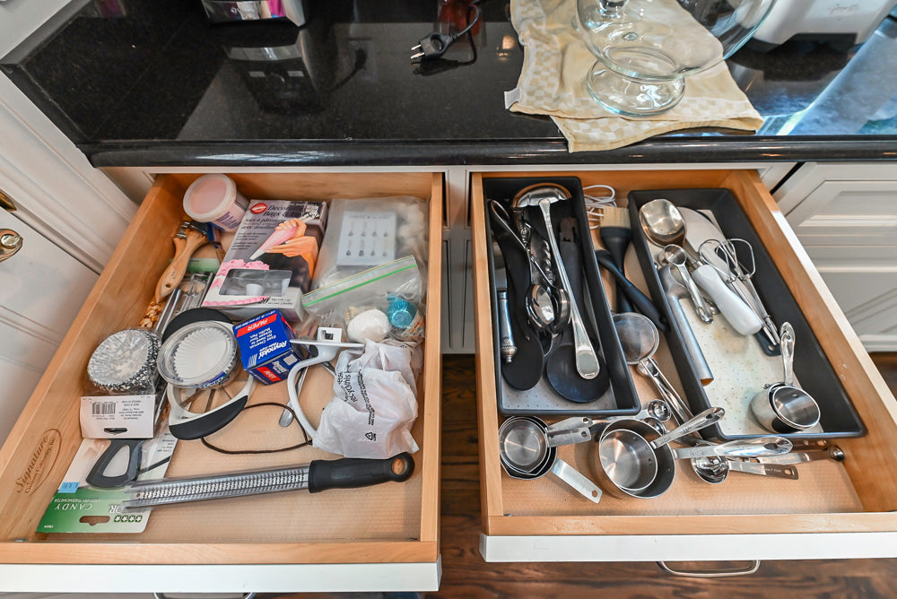 Signature Custom Cabinetry Traditional White Kitchen with Island, Desk Area & Appliances