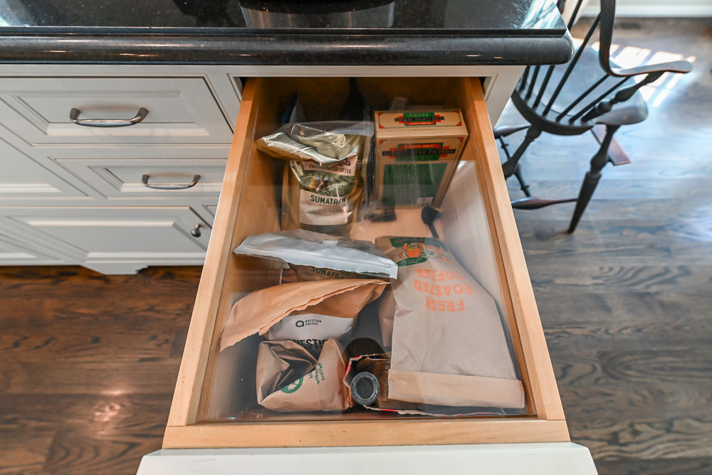 Signature Custom Cabinetry Traditional White Kitchen with Island, Desk Area & Appliances
