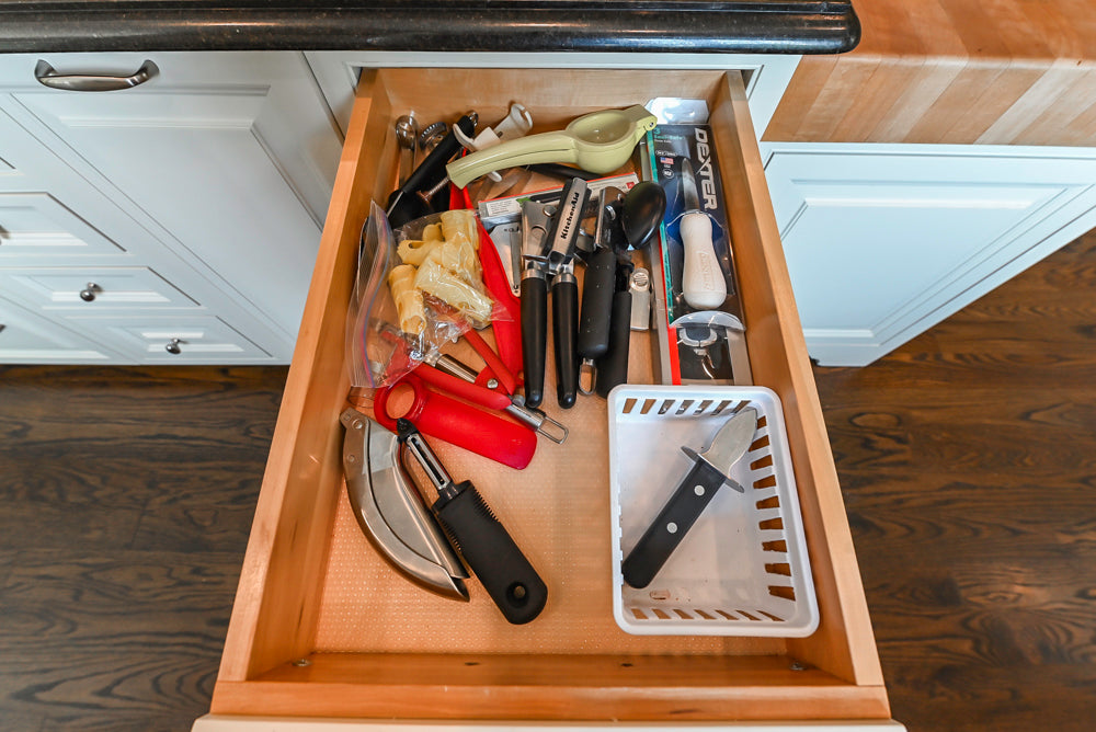 Signature Custom Cabinetry Traditional White Kitchen with Island, Desk Area & Appliances