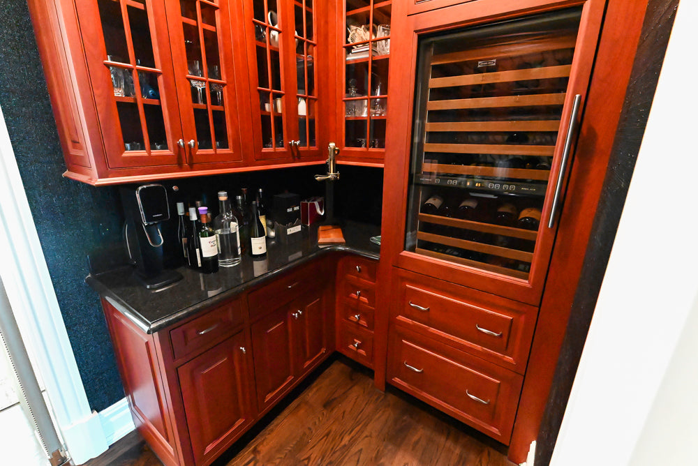 "Bordeaux Reserve" Traditional Butler’s Pantry with Sub-Zero Tall Wine Cooler