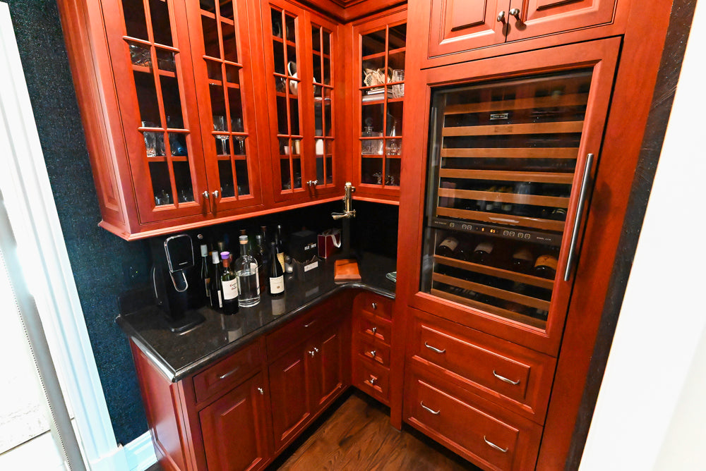 "Bordeaux Reserve" Traditional Butler’s Pantry with Sub-Zero Tall Wine Cooler