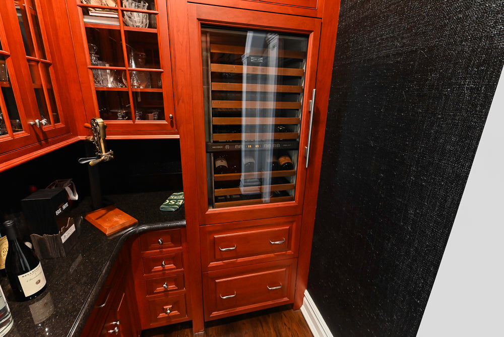 "Bordeaux Reserve" Traditional Butler’s Pantry with Sub-Zero Tall Wine Cooler