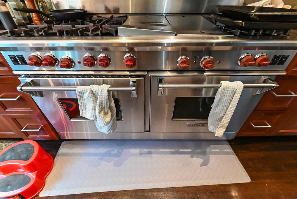 Stylish Dark Wooden Transitional Kitchen with Appliances & Island
