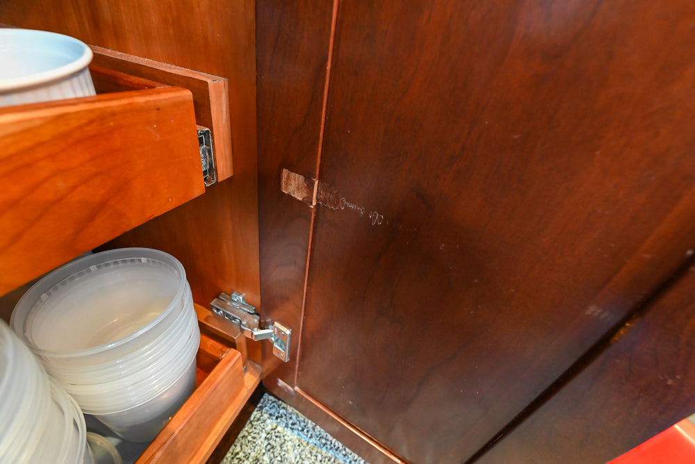 Stylish Dark Wooden Transitional Kitchen with Appliances & Island