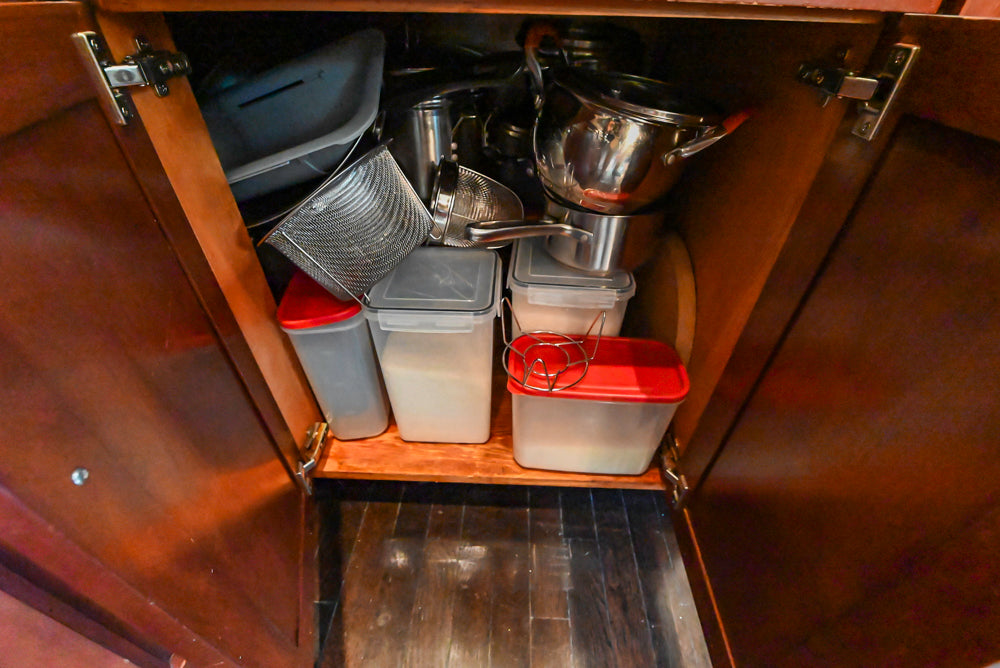 Stylish Dark Wooden Transitional Kitchen with Appliances & Island