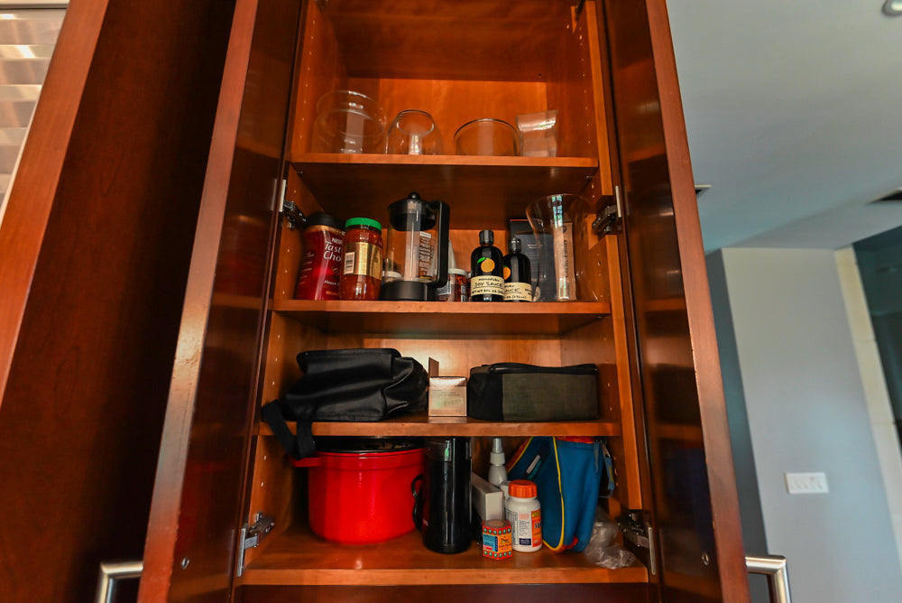 Stylish Dark Wooden Transitional Kitchen with Appliances & Island
