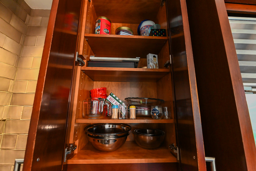 Stylish Dark Wooden Transitional Kitchen with Appliances & Island
