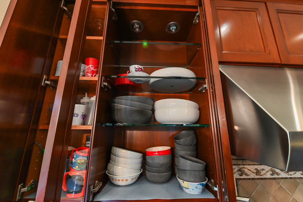 Stylish Dark Wooden Transitional Kitchen with Appliances & Island