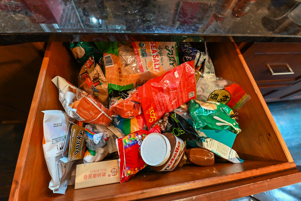 Stylish Dark Wooden Transitional Kitchen with Appliances & Island