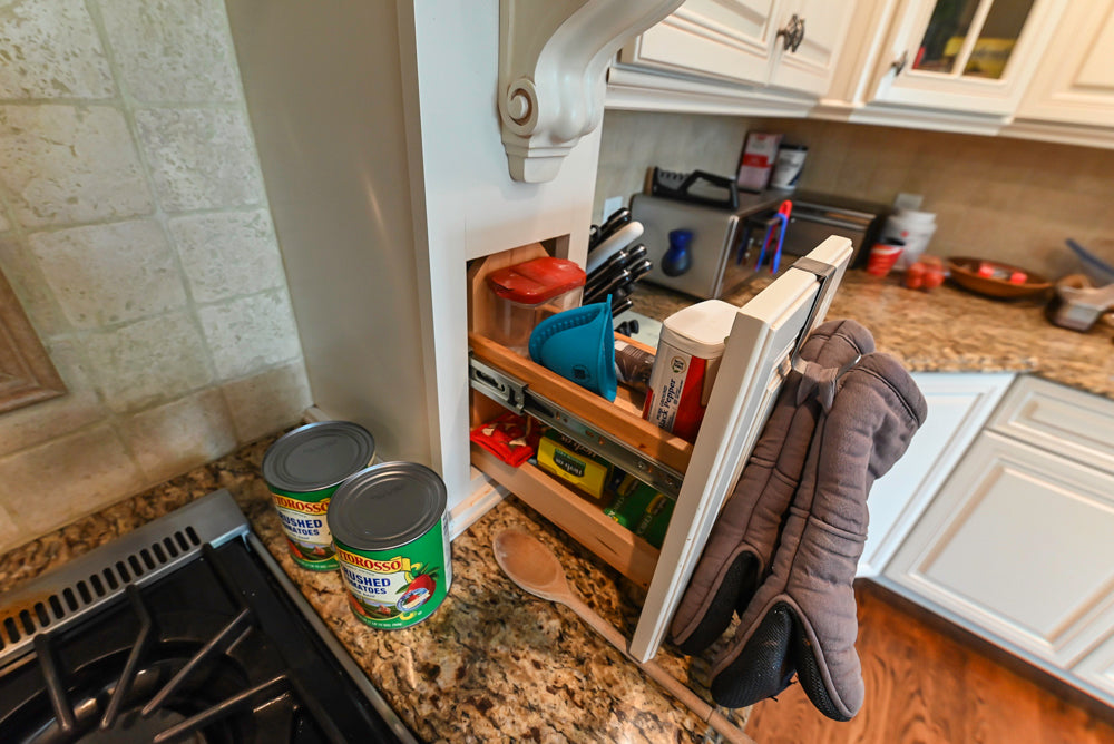 Oh My Omega: Traditional White Kitchen with Pantry, Desk Area & Appliances