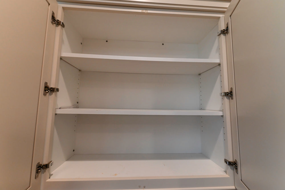 Oh My Omega: Traditional White Kitchen with Pantry, Desk Area & Appliances