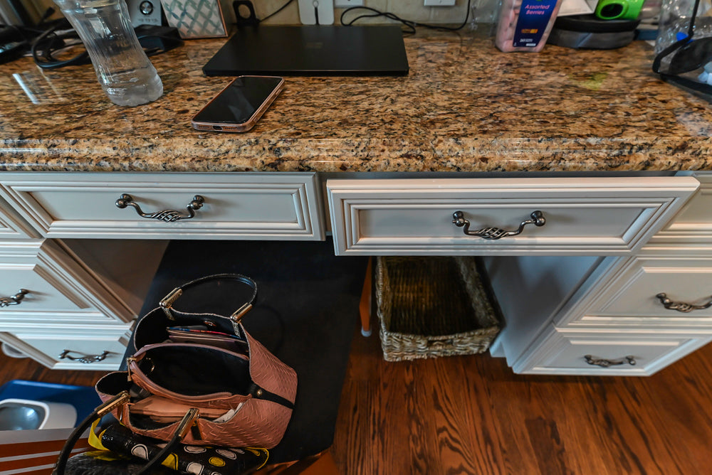 Oh My Omega: Traditional White Kitchen with Pantry, Desk Area & Appliances