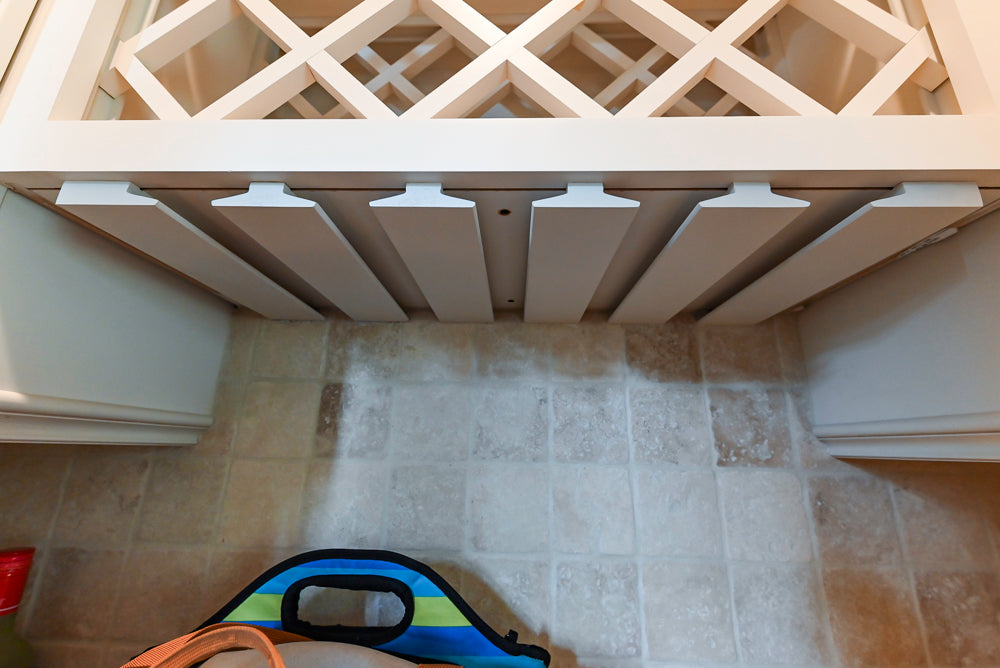 Oh My Omega Traditional White Butler's Pantry with Built-In Wine Rack