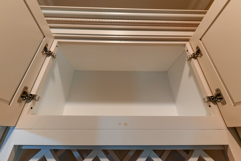 Oh My Omega Traditional White Butler's Pantry with Built-In Wine Rack