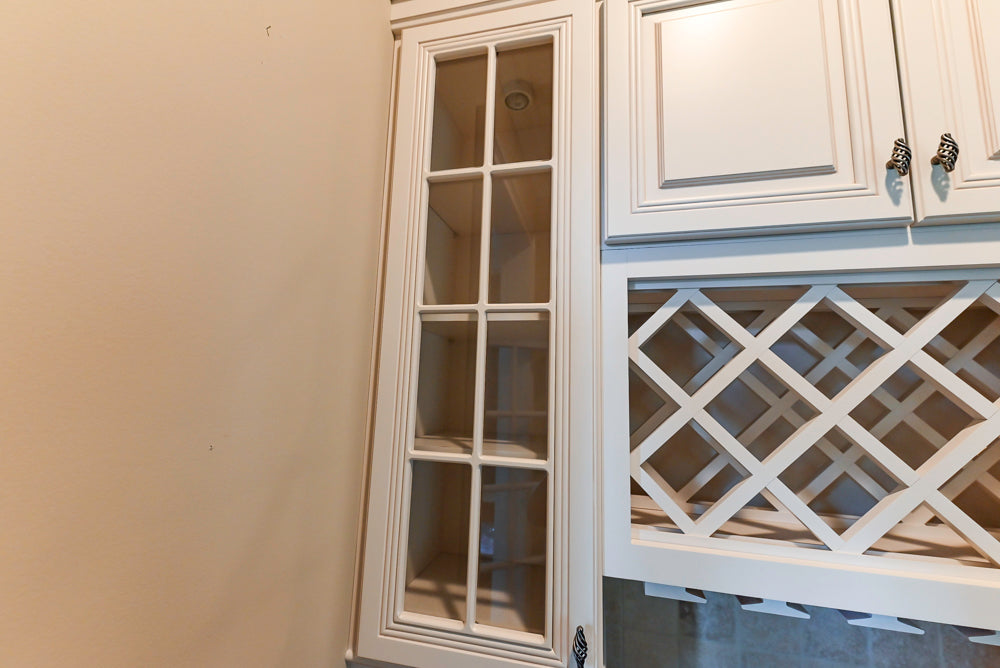 Oh My Omega Traditional White Butler's Pantry with Built-In Wine Rack