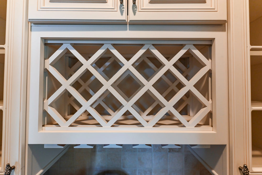 Oh My Omega Traditional White Butler's Pantry with Built-In Wine Rack