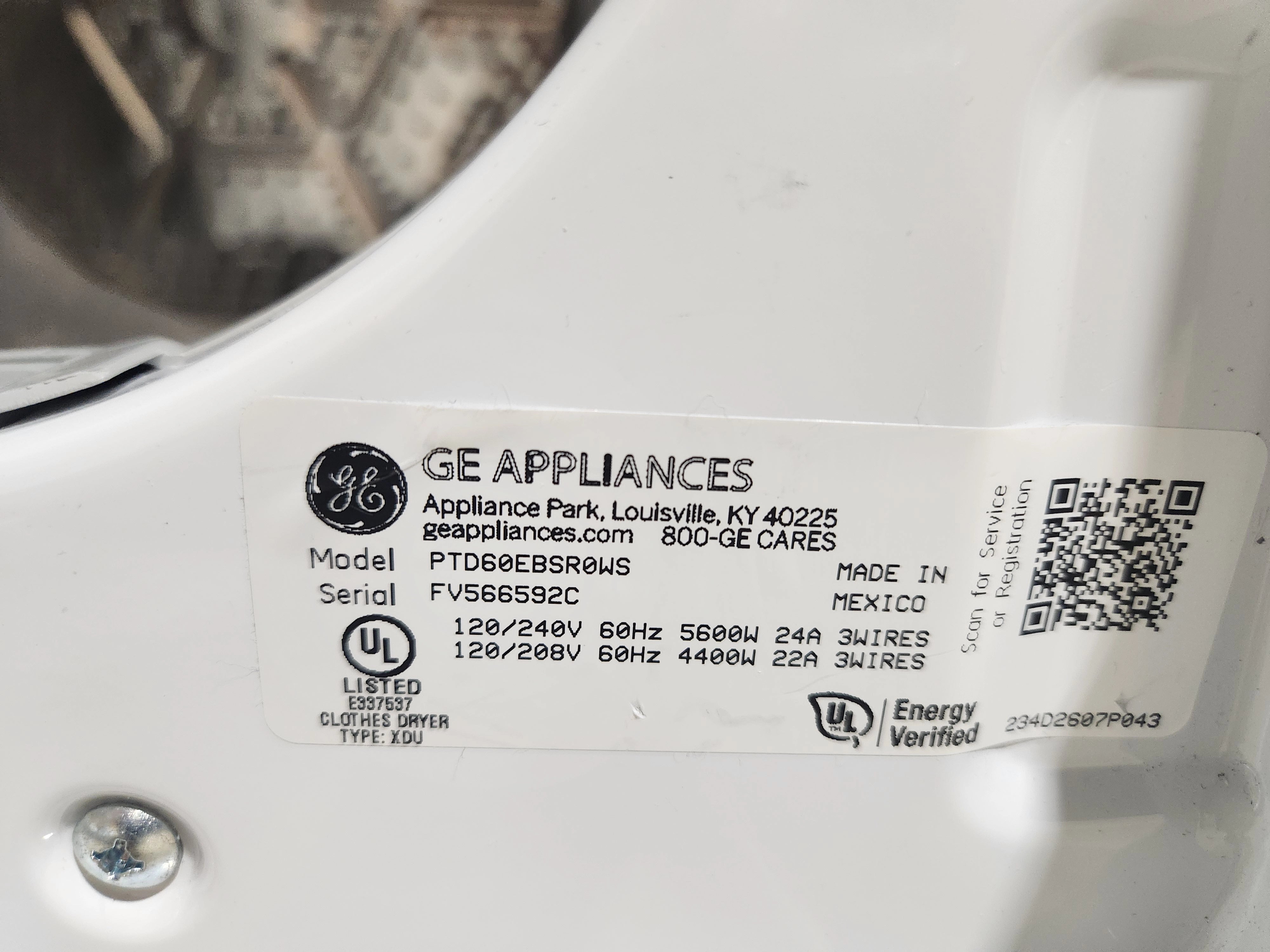 GE Profile PTD60EBSRWS 27" White Electric Smart Dryer