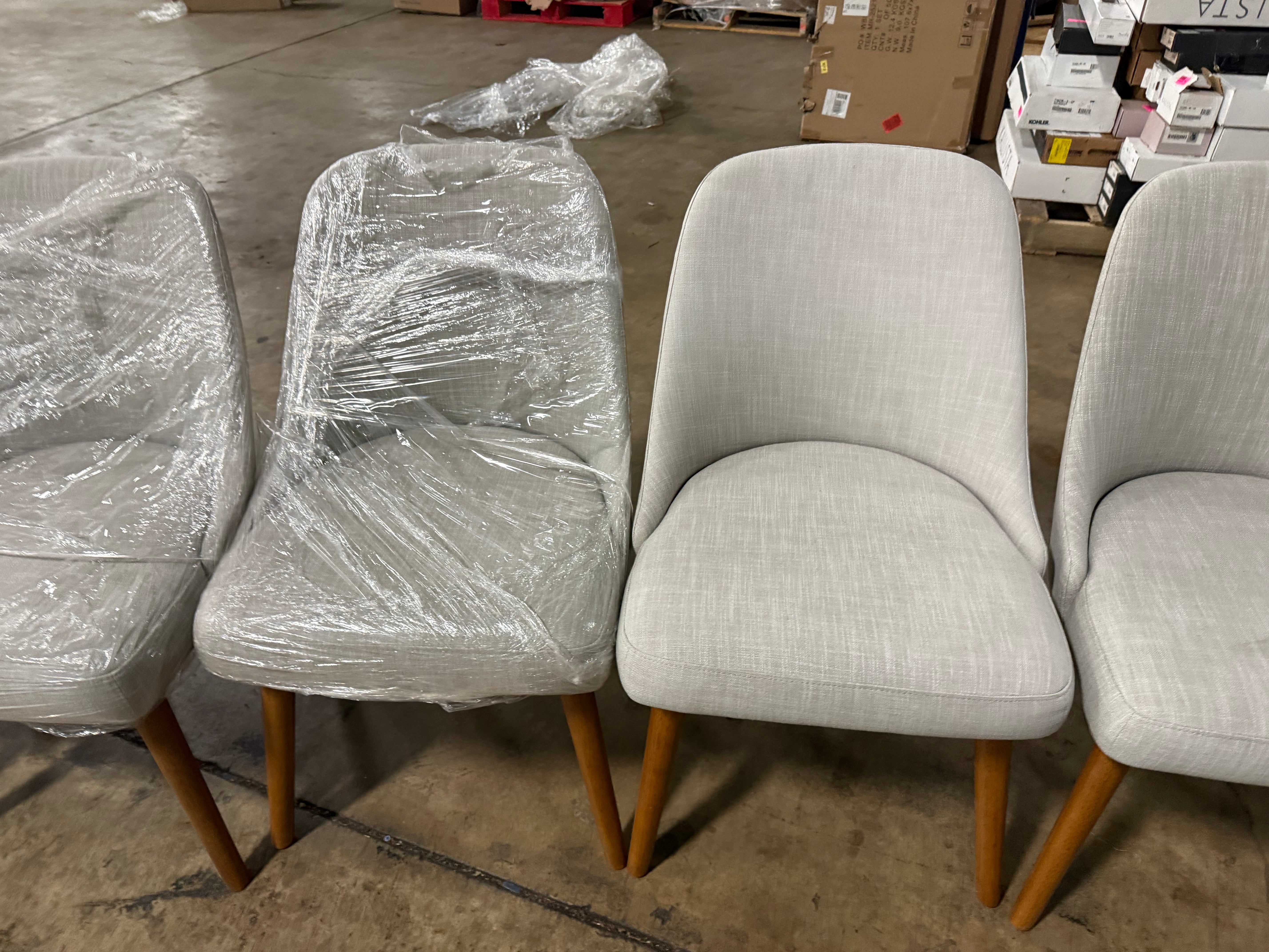 Bulthaup Farmhouse Modern Fabric Chair with Wooden Legs