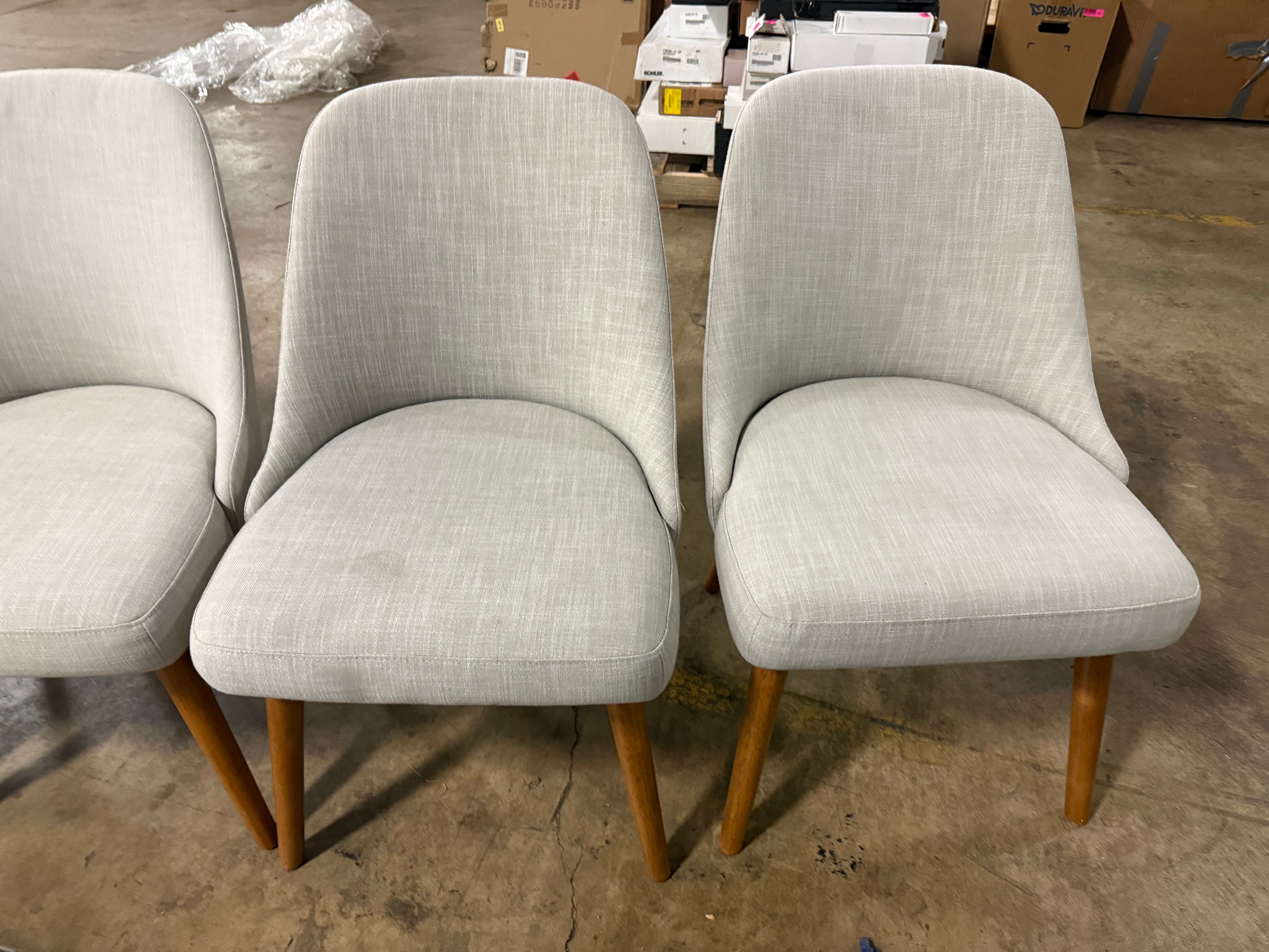 Bulthaup Farmhouse Modern Fabric Chair with Wooden Legs