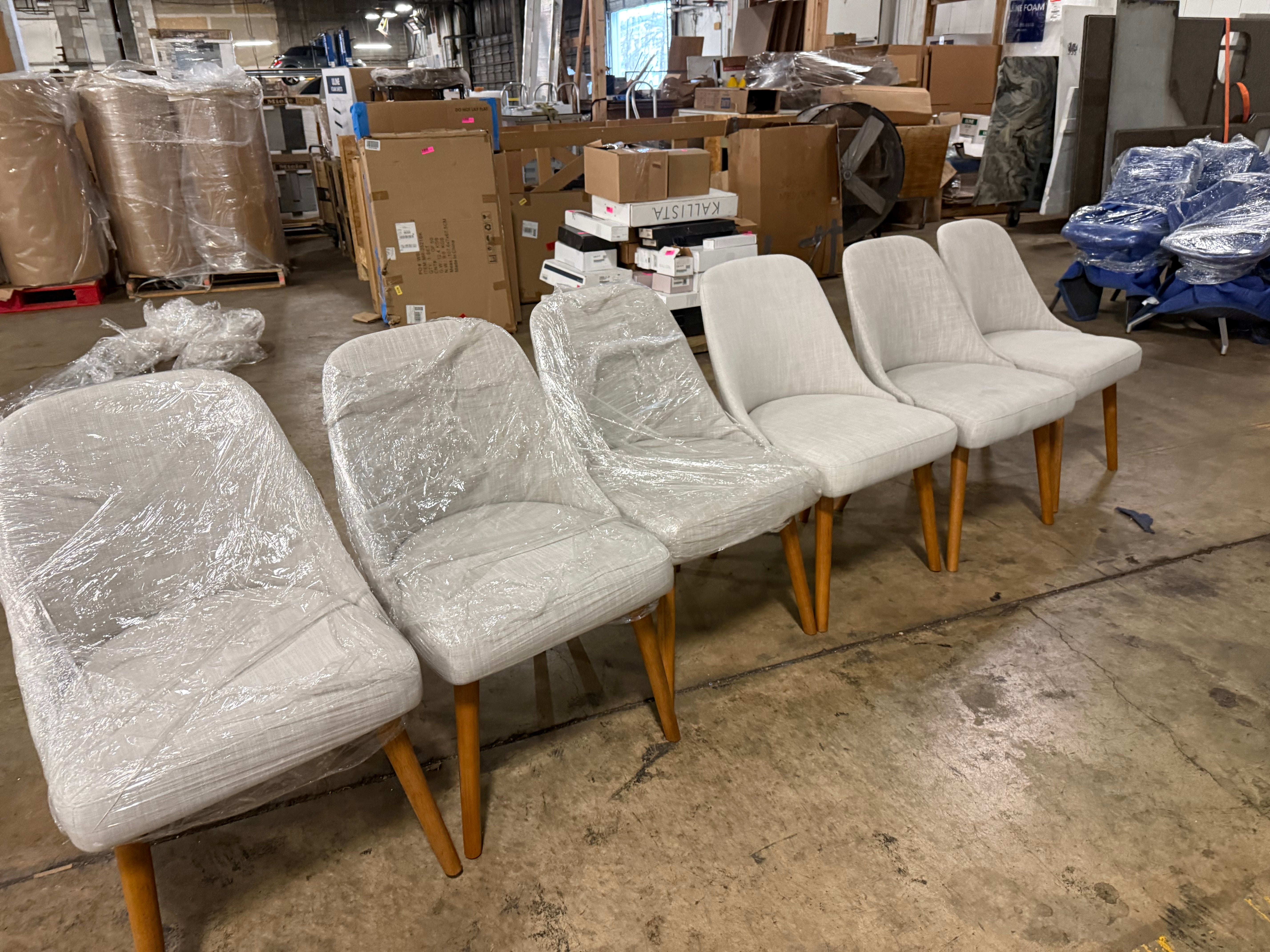 Bulthaup Farmhouse Modern Fabric Chair with Wooden Legs