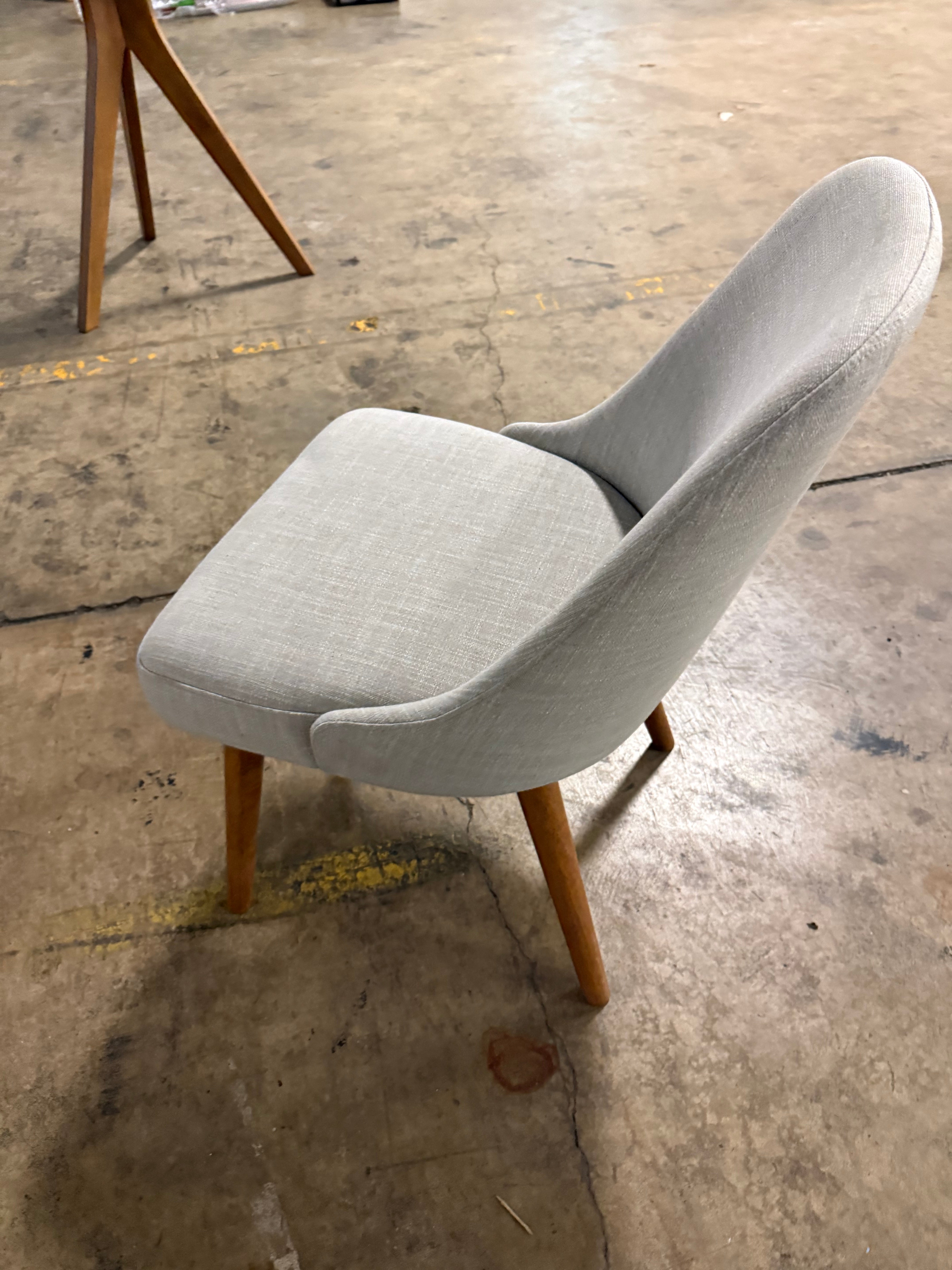 Bulthaup Farmhouse Modern Fabric Chair with Wooden Legs