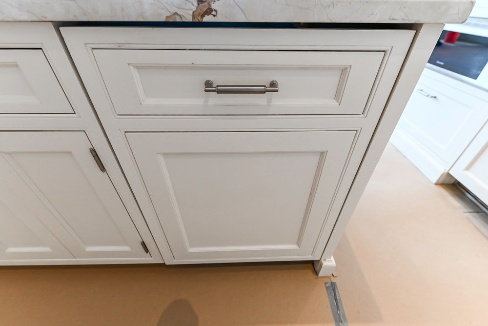 Traditional All-White Quartz Kitchen with Island