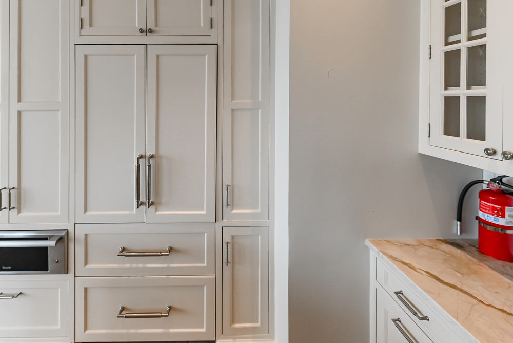 Traditional All-White Quartz Kitchen with Island