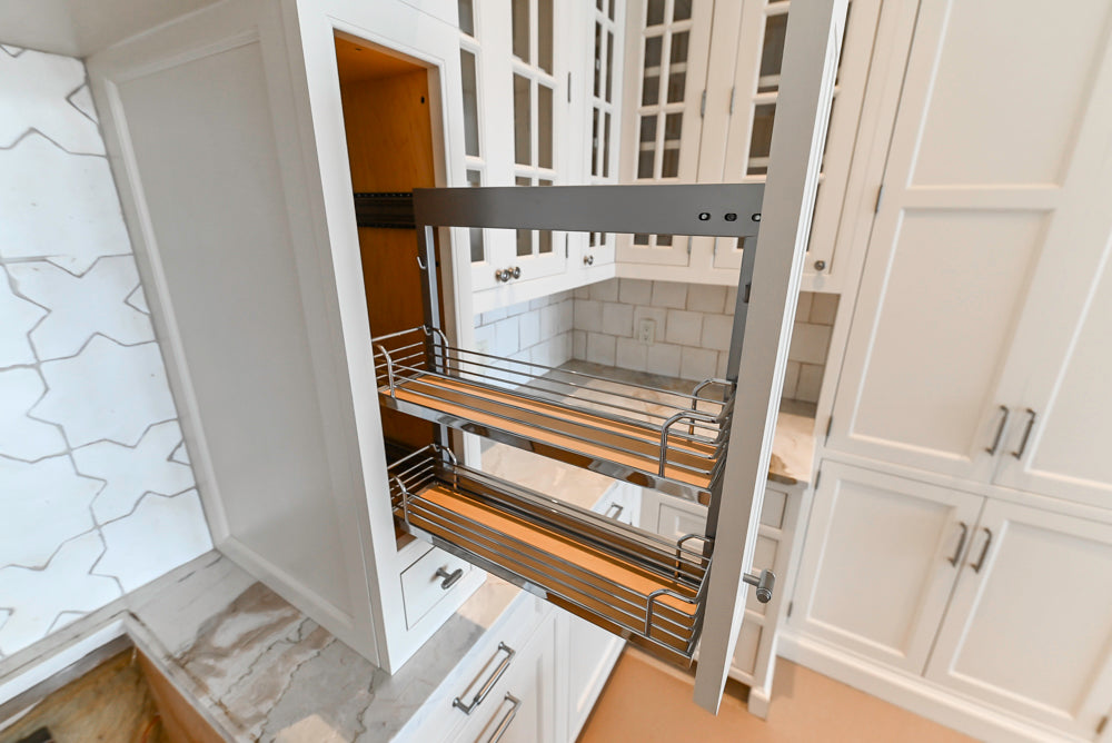 Traditional All-White Quartz Kitchen with Island
