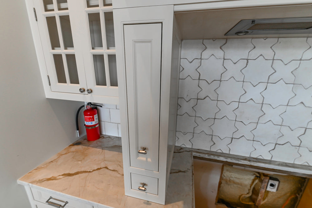 Traditional All-White Quartz Kitchen with Island