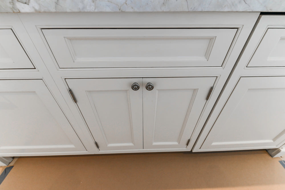 Traditional All-White Quartz Kitchen with Island