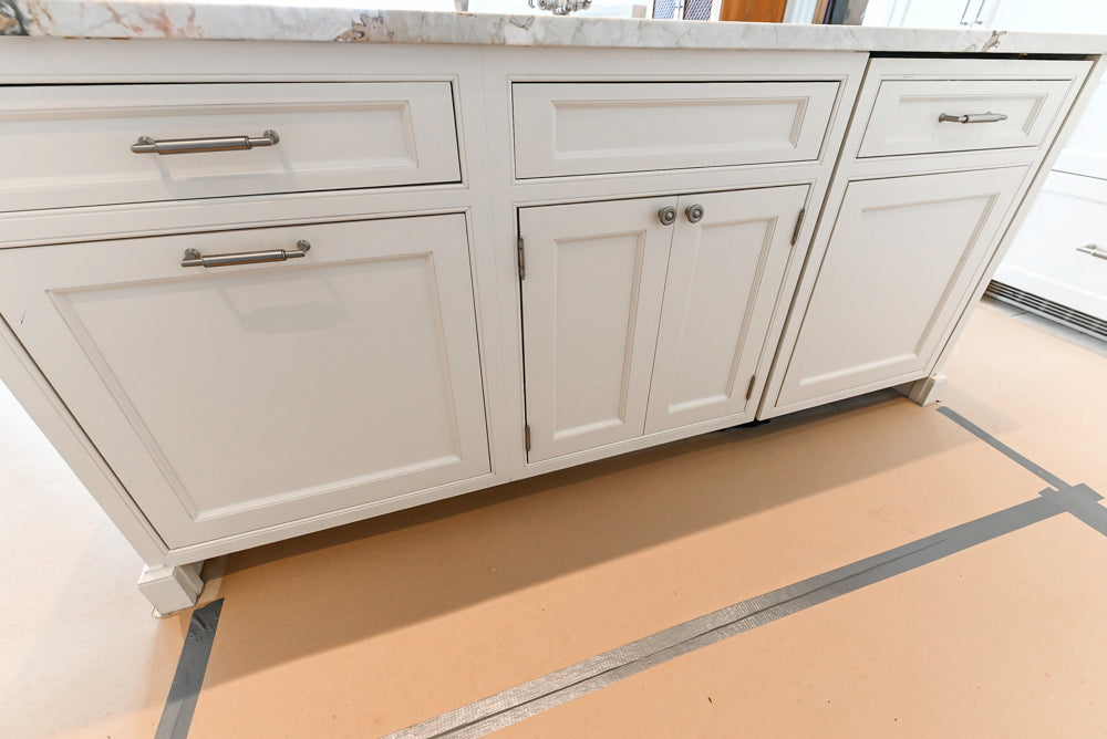 Traditional All-White Quartz Kitchen with Island