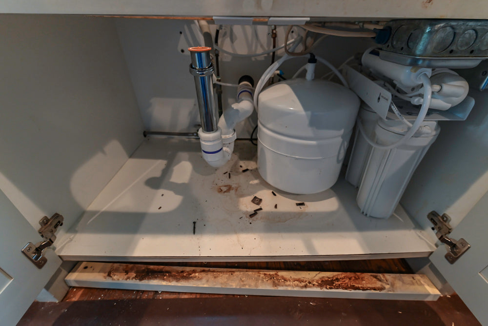 Traditional White Kitchen with Blue Island & Appliances