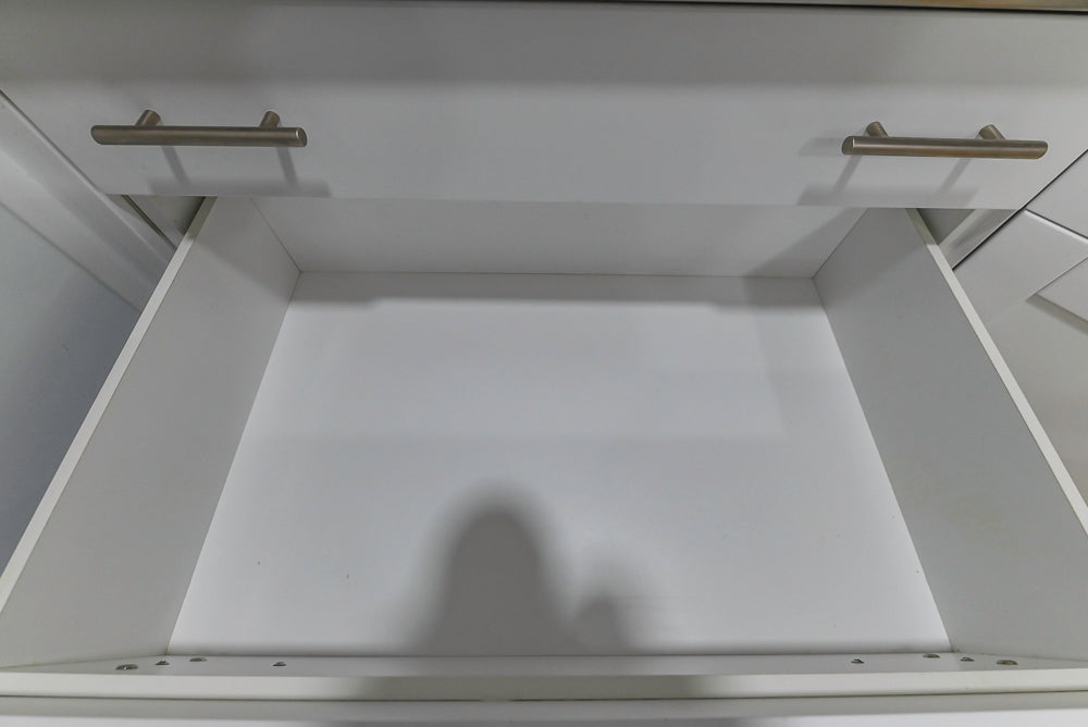 Heritage Transitional White Kitchen with Island and Stainless Steel Appliances