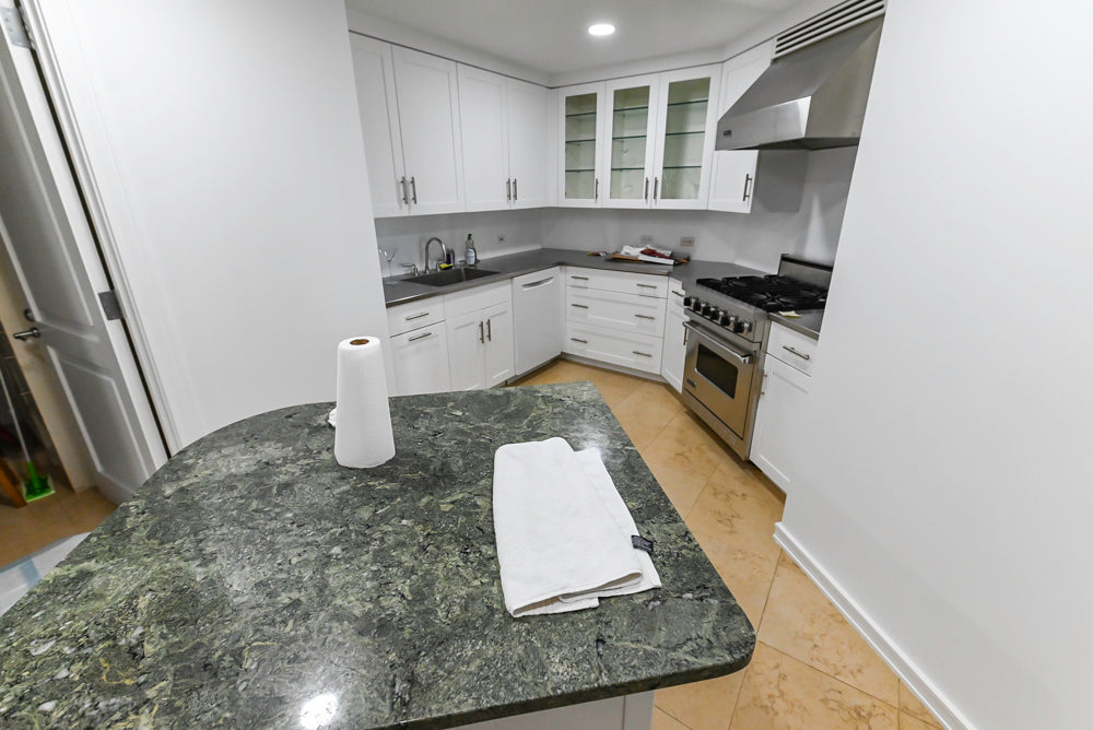 Heritage Transitional White Kitchen with Island and Stainless Steel Appliances