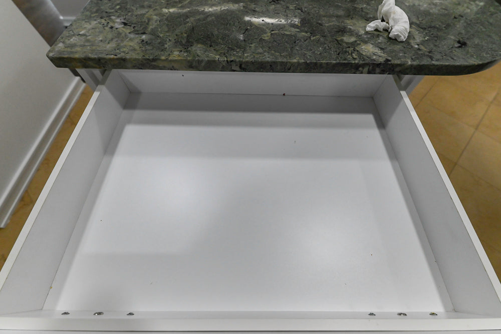 Heritage Transitional White Kitchen with Island and Stainless Steel Appliances