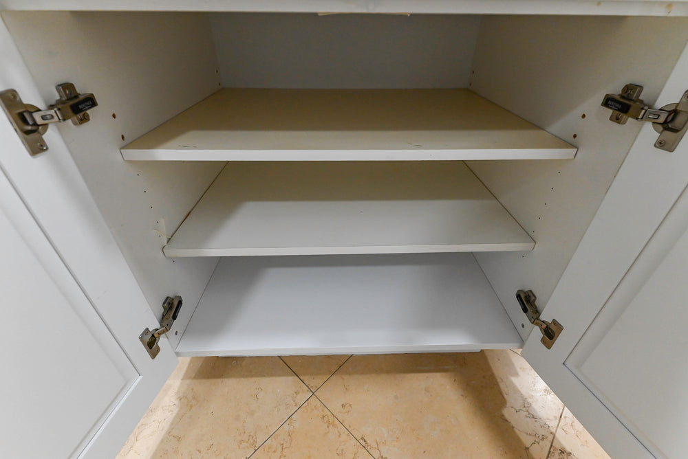 Heritage Transitional White Kitchen with Island and Stainless Steel Appliances