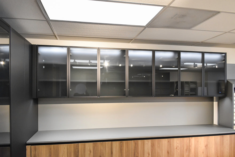 Doimo Cucine Modern Two-Tone Kitchen with Grey Island