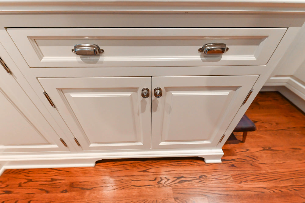 Pristine Premier: Traditional White Kitchen with Marble Island & Appliances